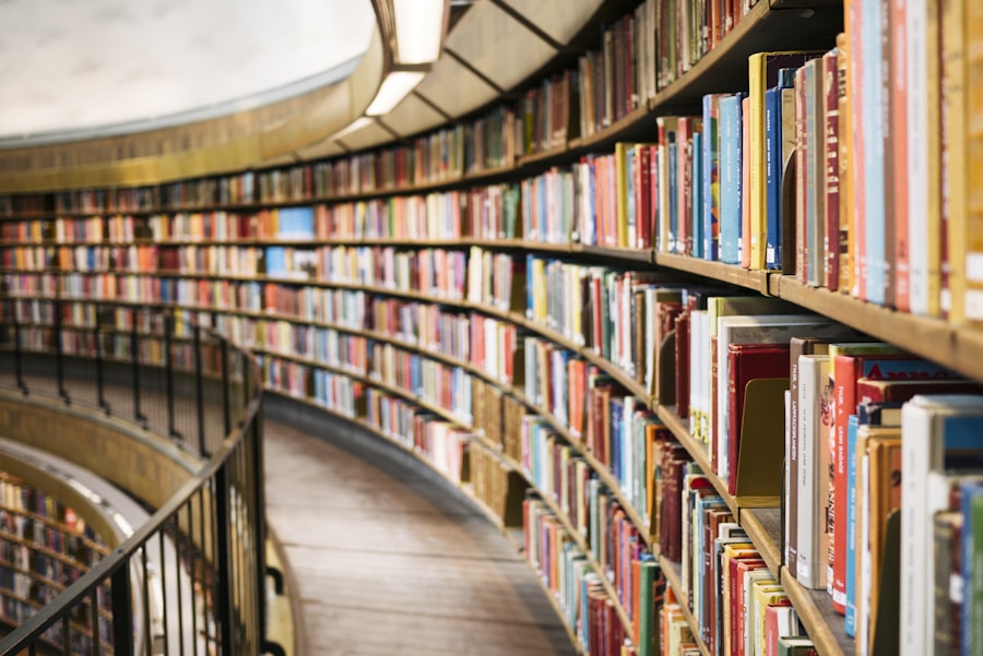 Bookshelves representing a reading and language learning experience